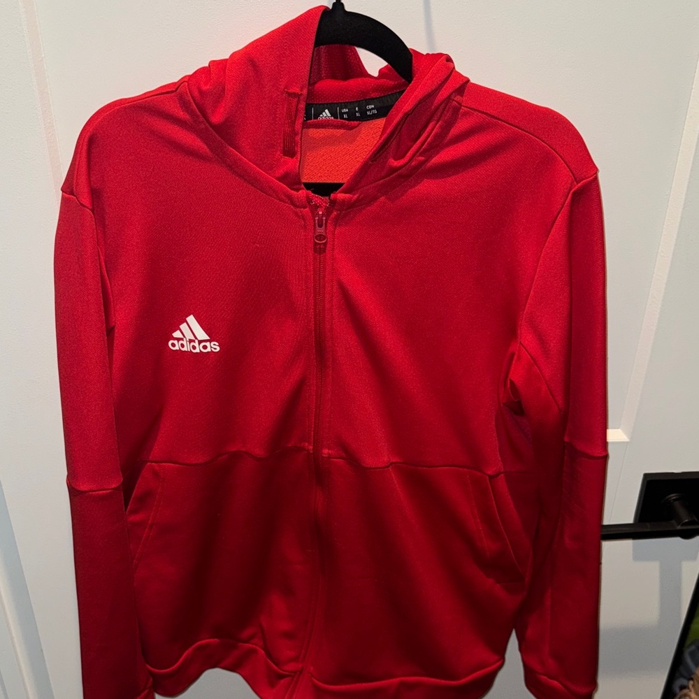 Adidas Bold Red Hoodie with Logo